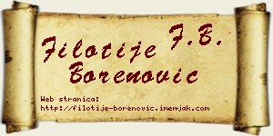 Filotije Borenović vizit kartica